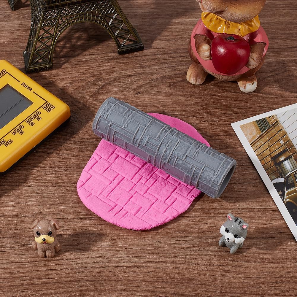 Topography Texture Roller Large Brick Clay Texture Rollers Geometric DIY Embossing Pottery Decortive Tool for Pathfinder, PRG, Miniatures, Tabletop Board Game Topography Accessory