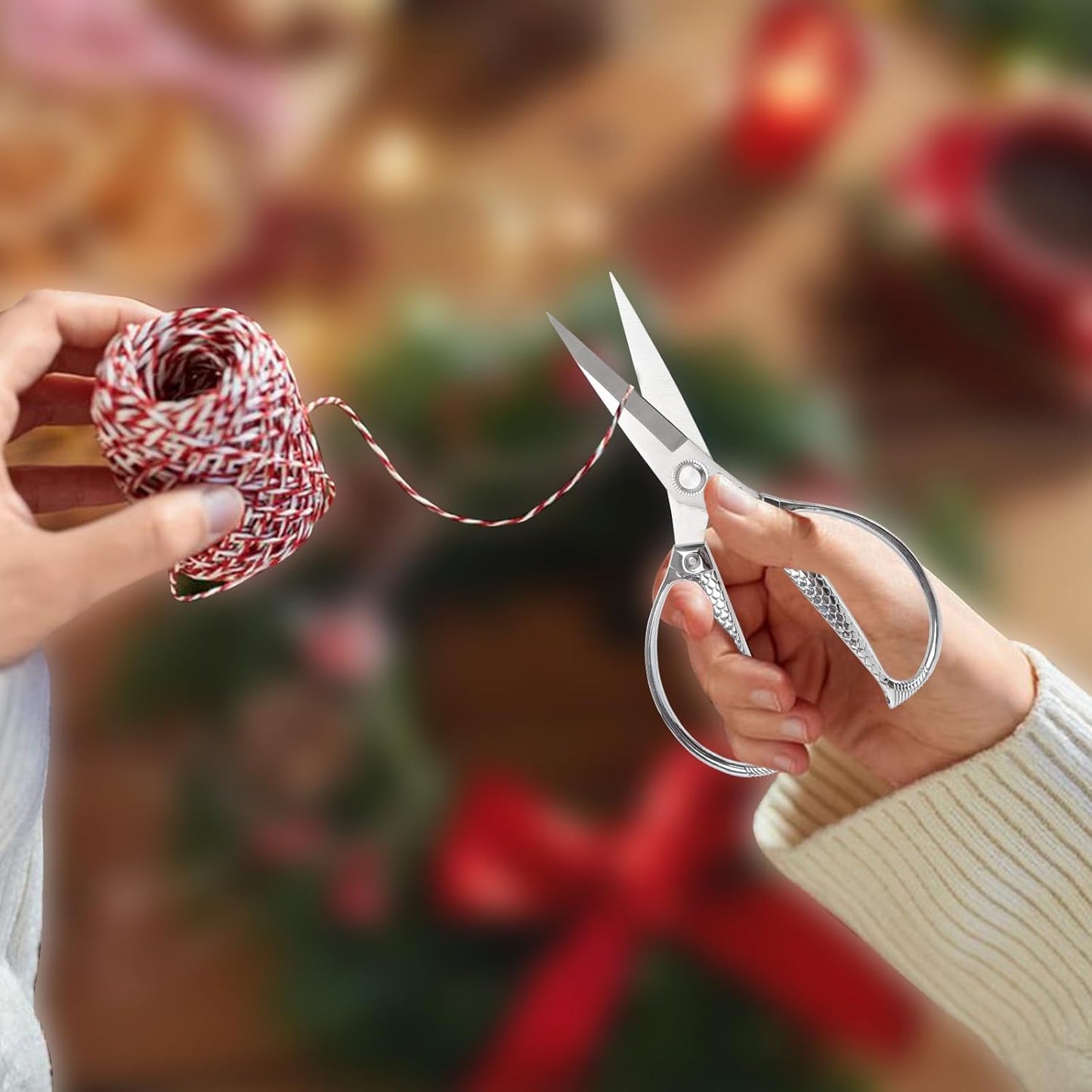 Silver Kitchen Scissors -Heavy Duty & All Purpose, Stainless Steel, Ideal for office & Home Use, Industrial Grade