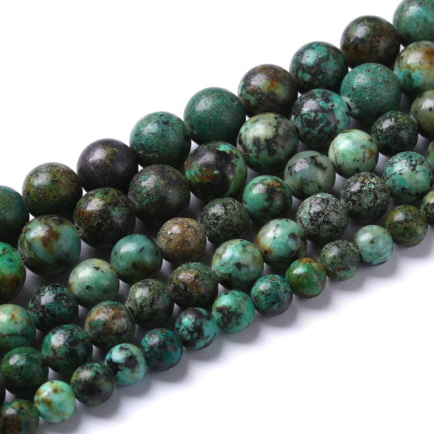 6mm 120pcs Natural African Turquoise Stone Beads for Jewelry Making Round Loose Gemstone Beads DIY Bracelet Necklace Earrings 32" 2 Strands