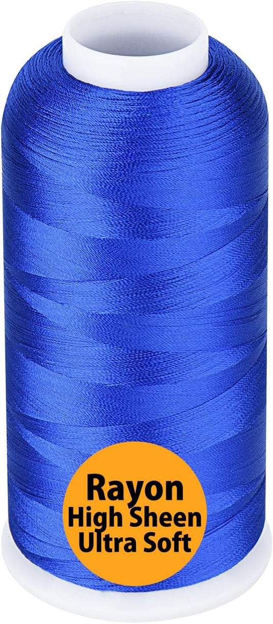 Simthread Rayon Embroidery Thread 5500 Yards, 40wt 100% Rayon Viscose for Commercial and Domestic Machines - Blue 1134