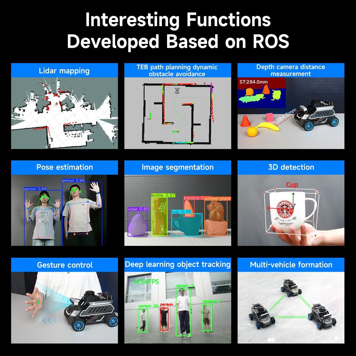 Yahboom ROS2 Robot Car Ackerman Steering Chassis,AI Visual Recognition Embodied Intelligence AI for Jetson Nano B01 4GB,User Manual Included (Standard Ver with Nano-4GB)