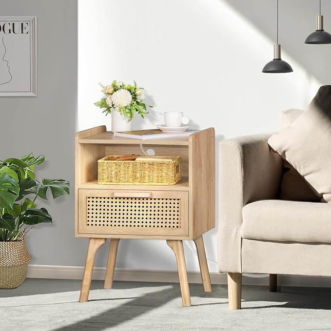 Lerliuo Rattan Nightstands Set of 2 - Image 4