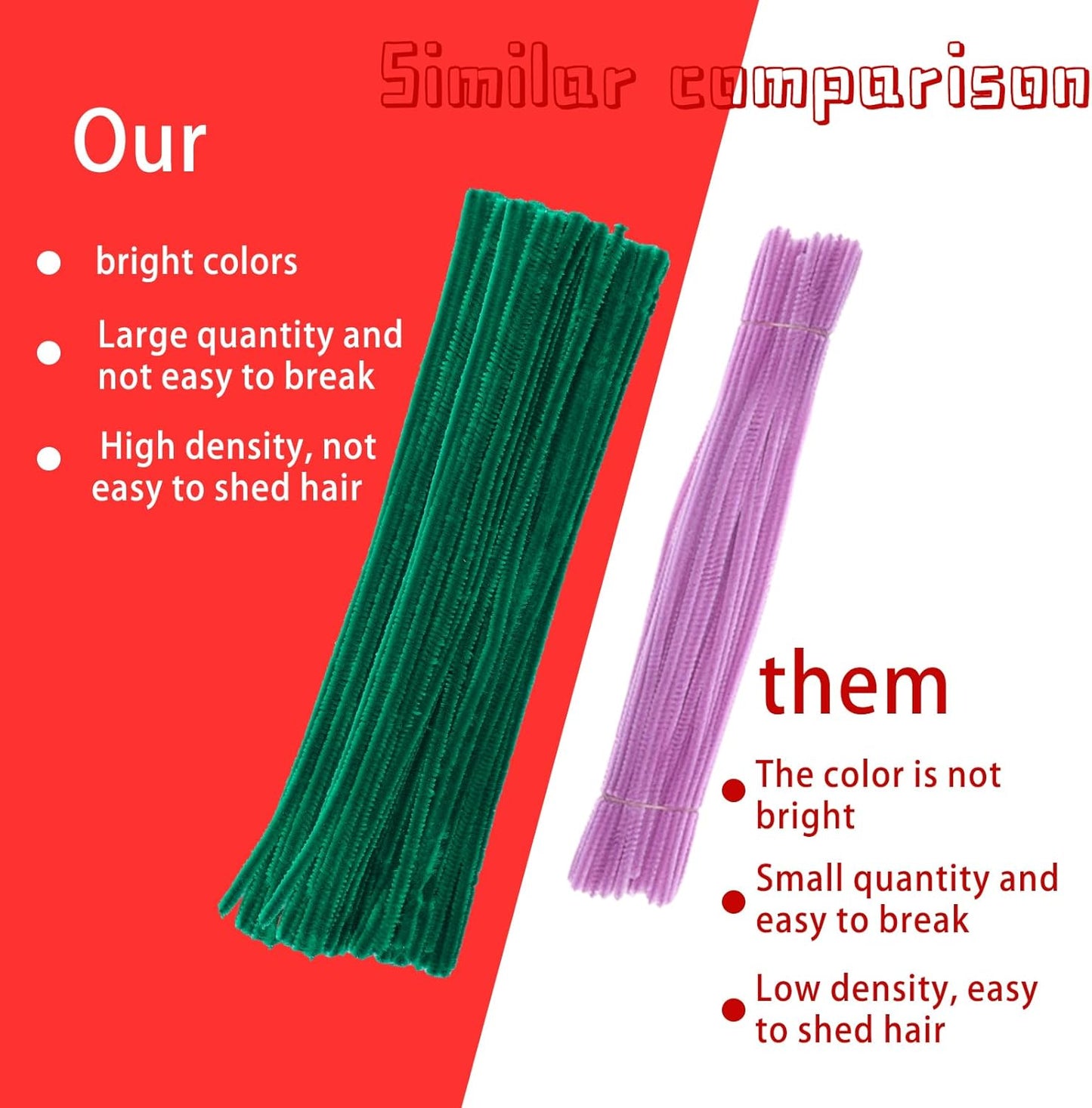 120 Pieces Pipe Chenille Stems, Christmas Solid Color Pipe Cleaners Set for DIY Arts Crafts Decorations (Red+Green+White)