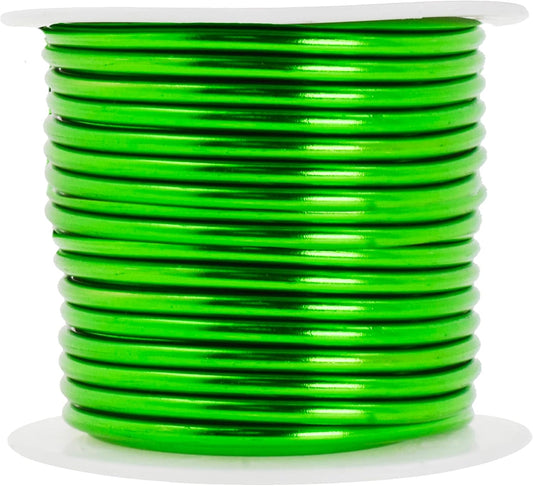Mandala Crafts 10 Gauge Anodized Aluminum Craft Wire for Jewelry Making - 32 FT Colored Flexible Kelly Green Wire - Bendable for Bonsai Armature Crafting Sculpting