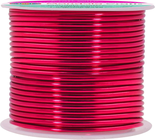 Mandala Crafts 13 Gauge Anodized Aluminum Craft Wire for Jewelry Making - 60 FT Colored Flexible Raspberry Wire - Bendable for Bonsai Armature Crafting Sculpting