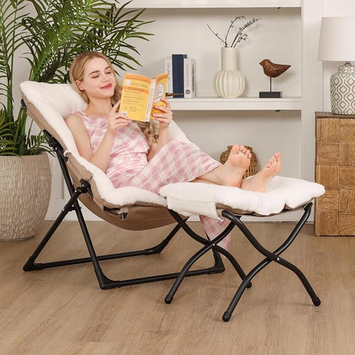 15" Folding Ottoman, Foldable Footrest Stool, Small Foot Stool - Image 2