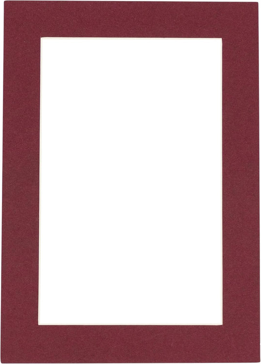 5x7 Mat for 8.5x11 Frame - Precut Mat Board Acid-Free Maroon 5x7 Photo Matte Made to Fit a 8.5x11 Picture Frame, Premium Matboard for Family Photos, Show Kits, Art, Picture Framing, Pack of 1 Mat