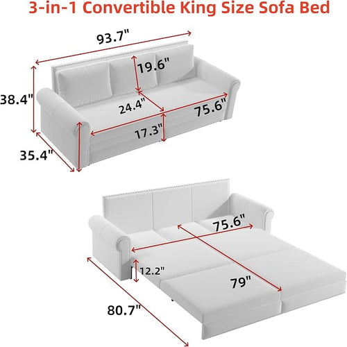 93.7" King Size Sofa Sleeper - Image 2