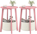 sthmec Small Round Side End Table Set of 2 by Unknown