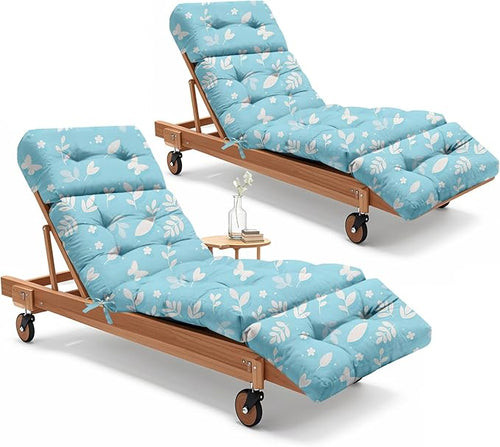 2 Pcs Outdoor Chaise Lounge Chair Cushion 75.1 x 22.8 x 4.7 Inches 100% by Uthem