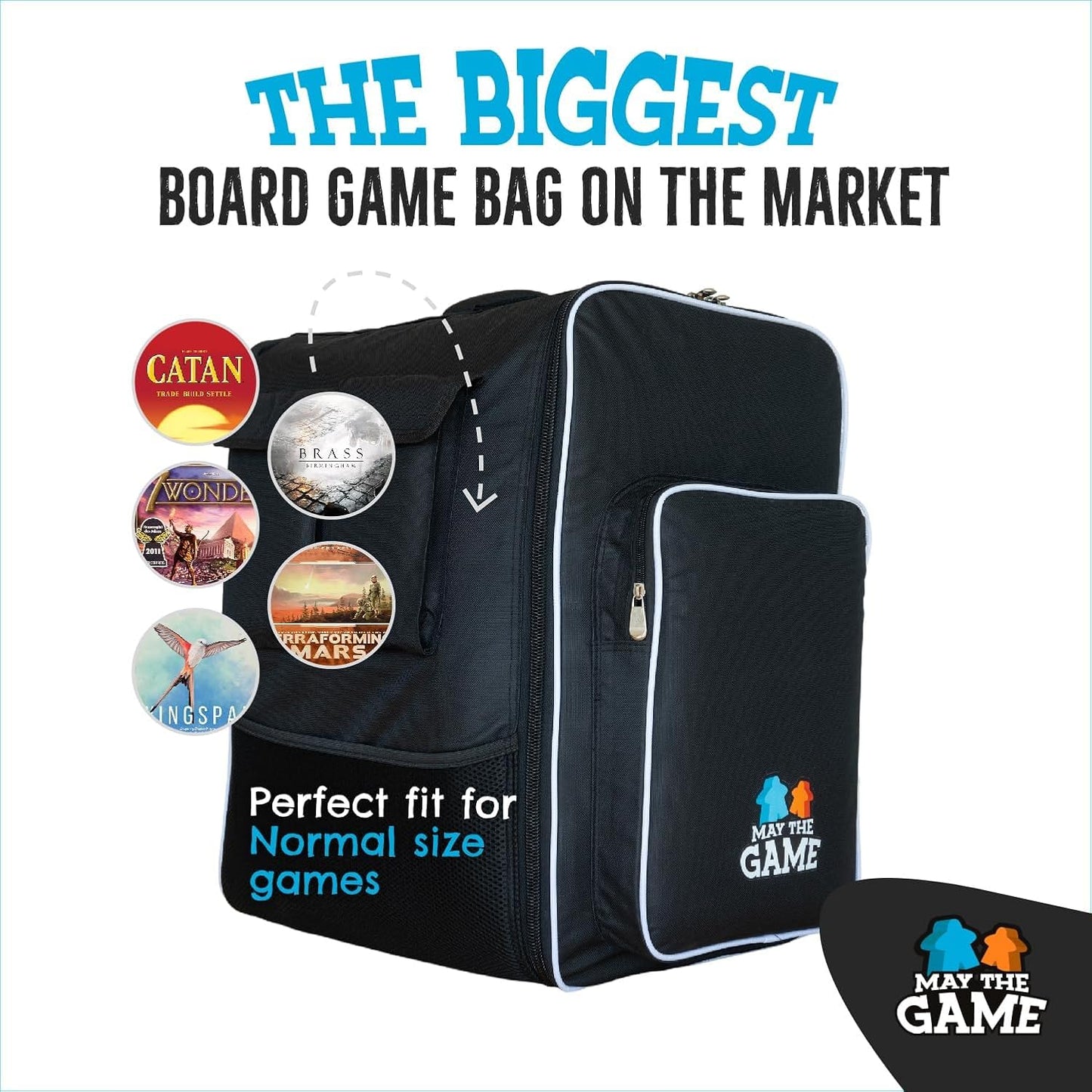 Board Game Bag: Ultimate Backpack, Travel Organizer, Storage & Carrying Case for Board and Tabletop Games