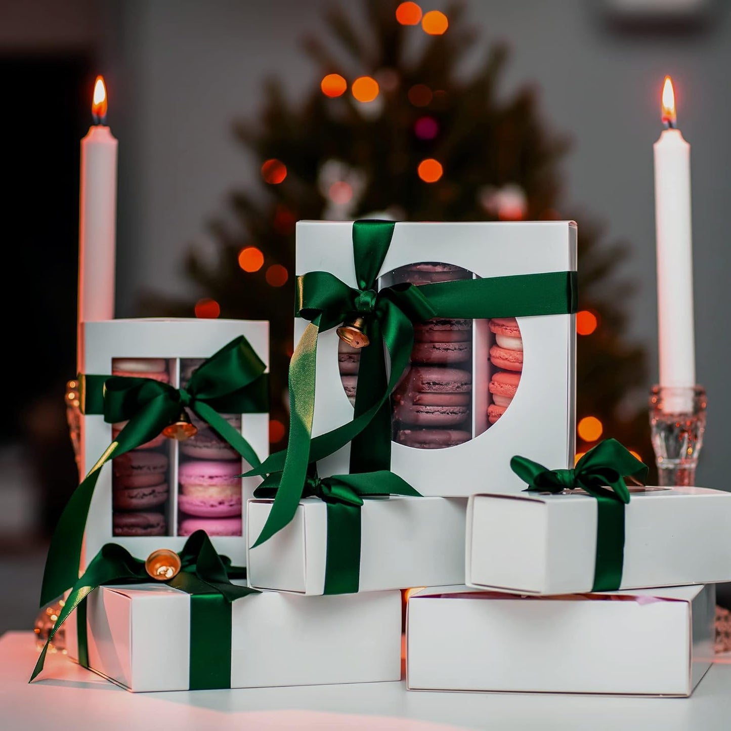 LIUYAXI Forest Green Stain Ribbon, 1/2" X Continuous 50 Yards, Double Faced Fabric Ribbon Perfect for Gift Wrapping Wedding Christmas Birthday Floral Arrangement Craft