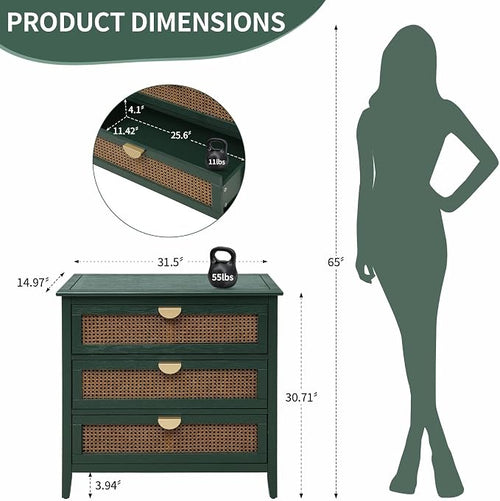 31.5" Retro Green Buffet Sideboard, Modern Coffee Bar Cabinet - Image 2