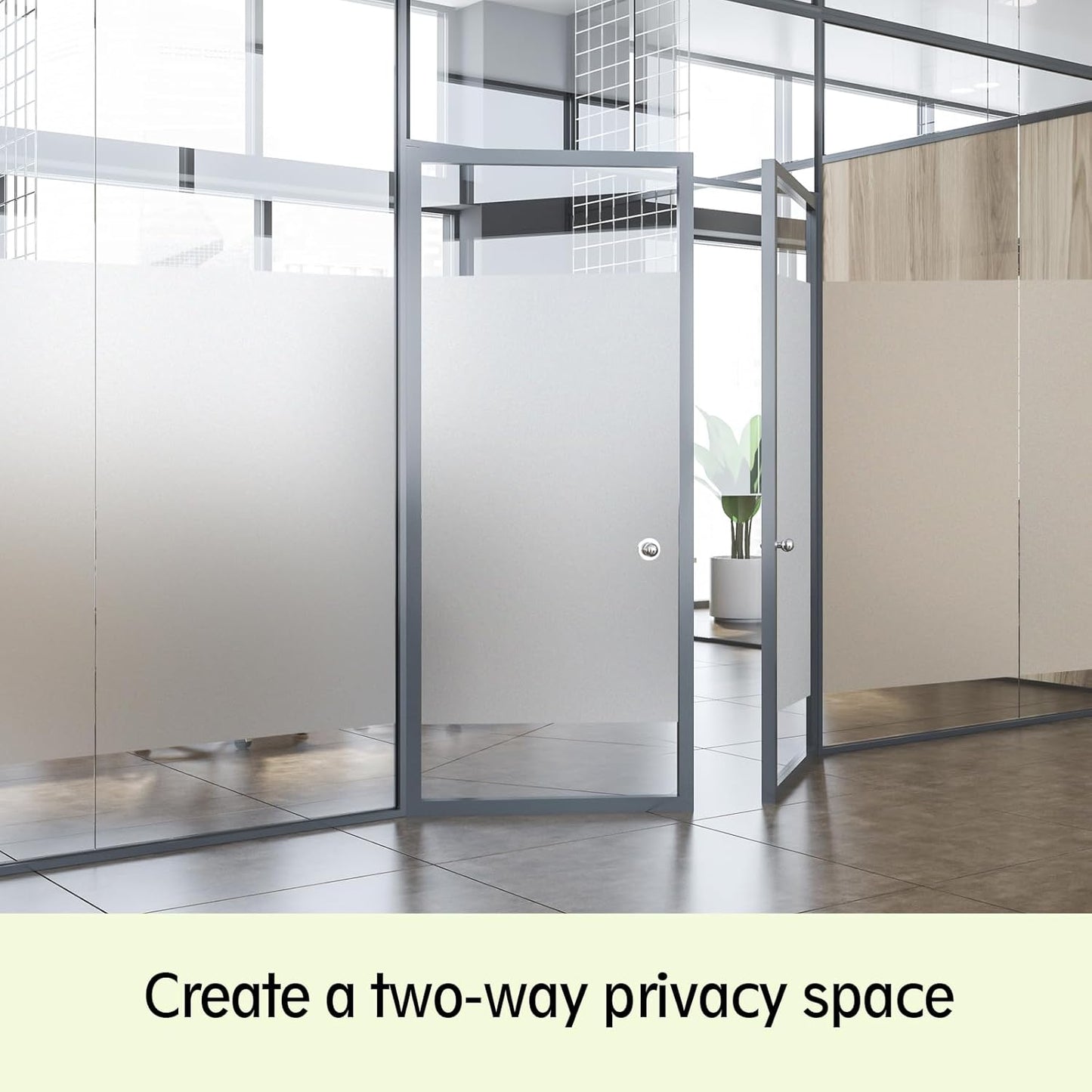 Frosted Glass Window Privacy Film - UV Sun Blocking Heat Control, Static Cling Removable & Reusable for Home, Bathroom, and Office (Frosted 23.6 Inch x 13.1 Feet)