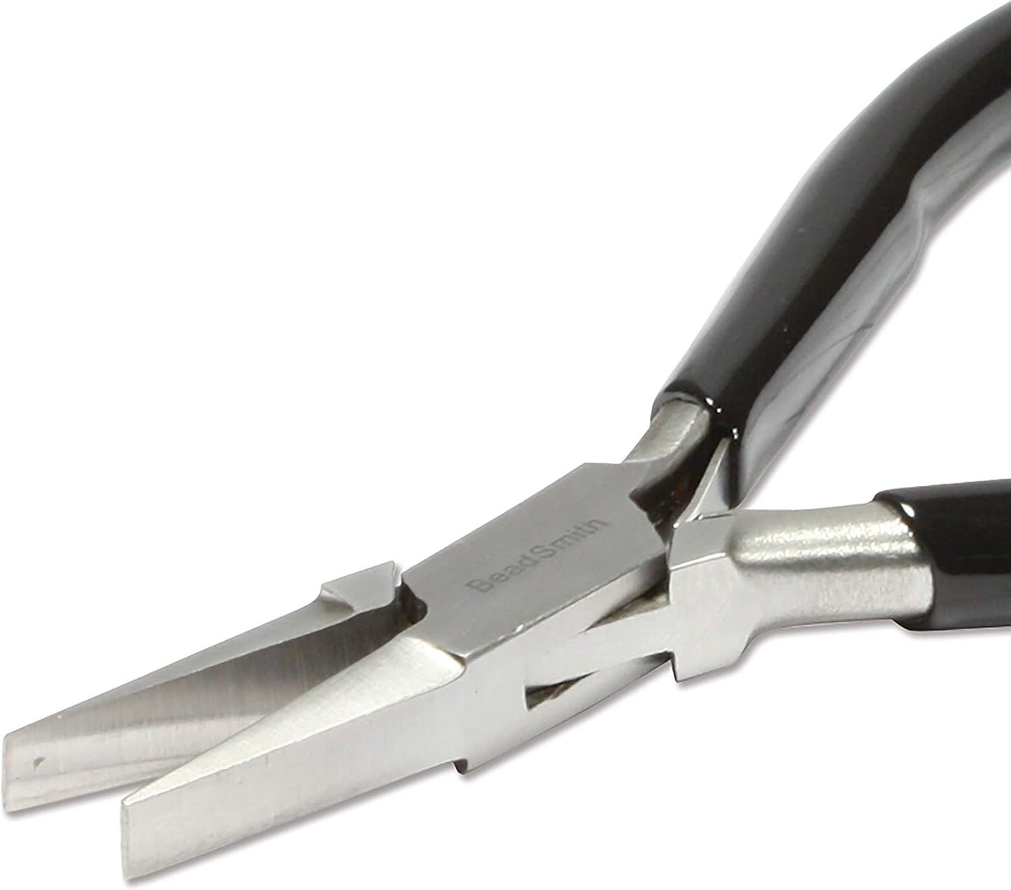 The Beadsmith Flat Nose Pliers – Extra Fine Tips – 4.5 inches (114mm) – PVC Grip Handle with Double Leaf Springs – Jewelry Making Tool for Creating Bracelets, Earrings and Necklaces