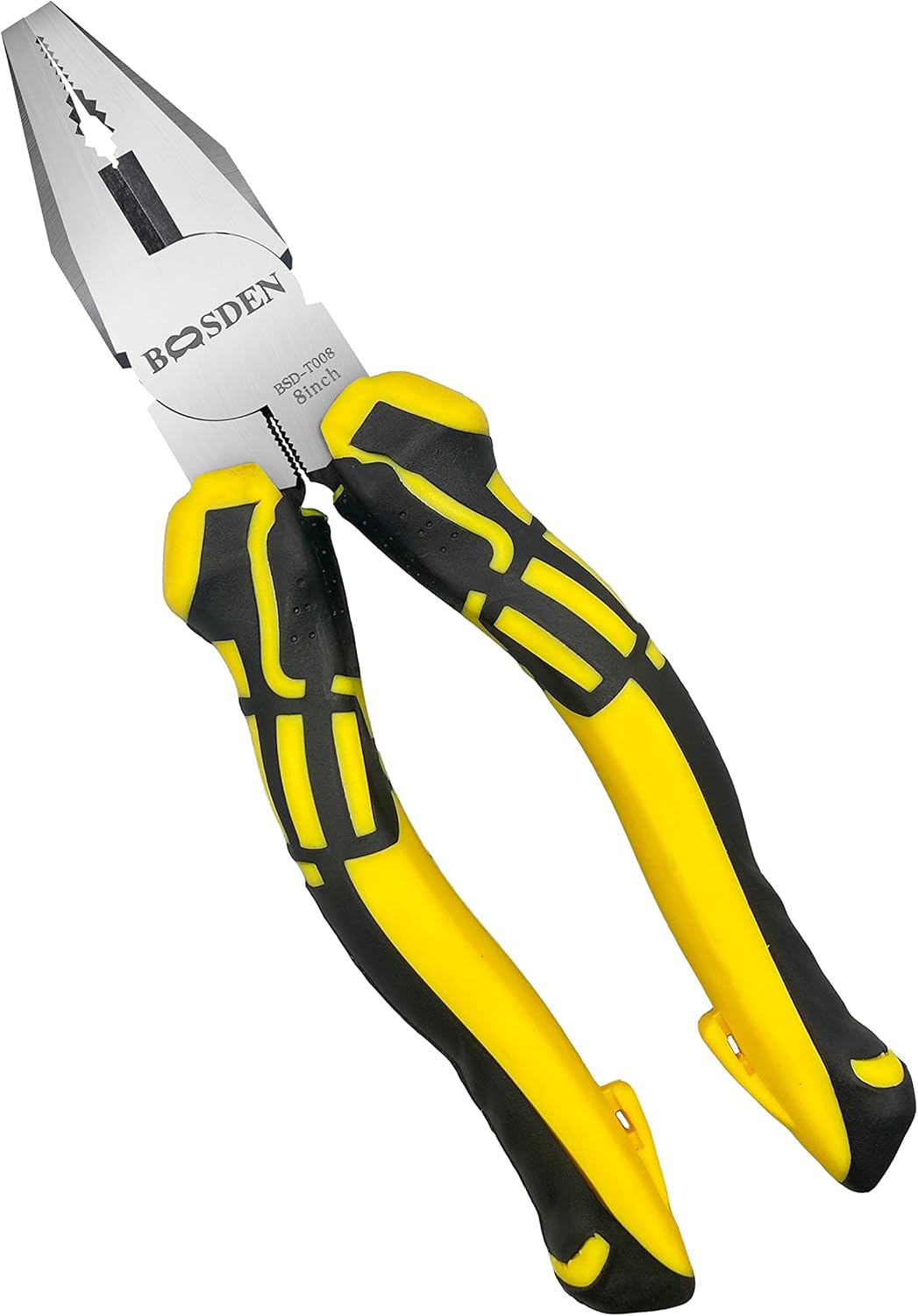 BOOSDEN 8 inch Lineman's Pliers - Side Cutters Combination Pliers with High Leverage and Wire Cutter Function