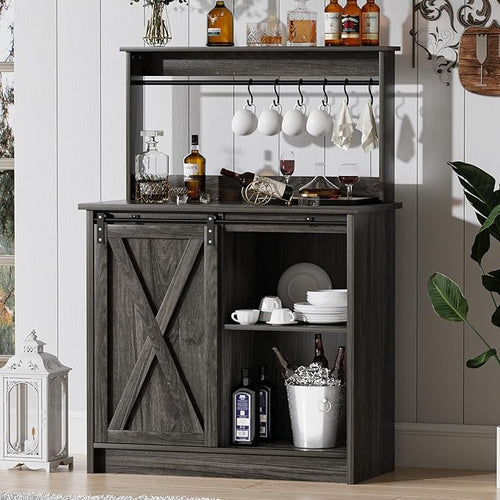 4ever2buy Farmhouse Coffee Bar Cabinet by 4ever2buy