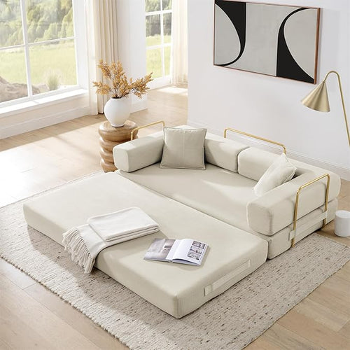 4-in-1 Folding Convertible Sofa Bed, 78 Inch Boneless Couch by ivoros
