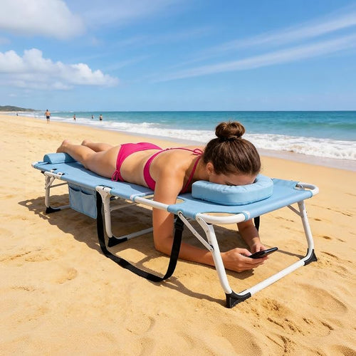 ABORON 3 in 1 Sun Tanning Chair, Heavy Duty Folding Chaise Lounge Chairs - Image 2
