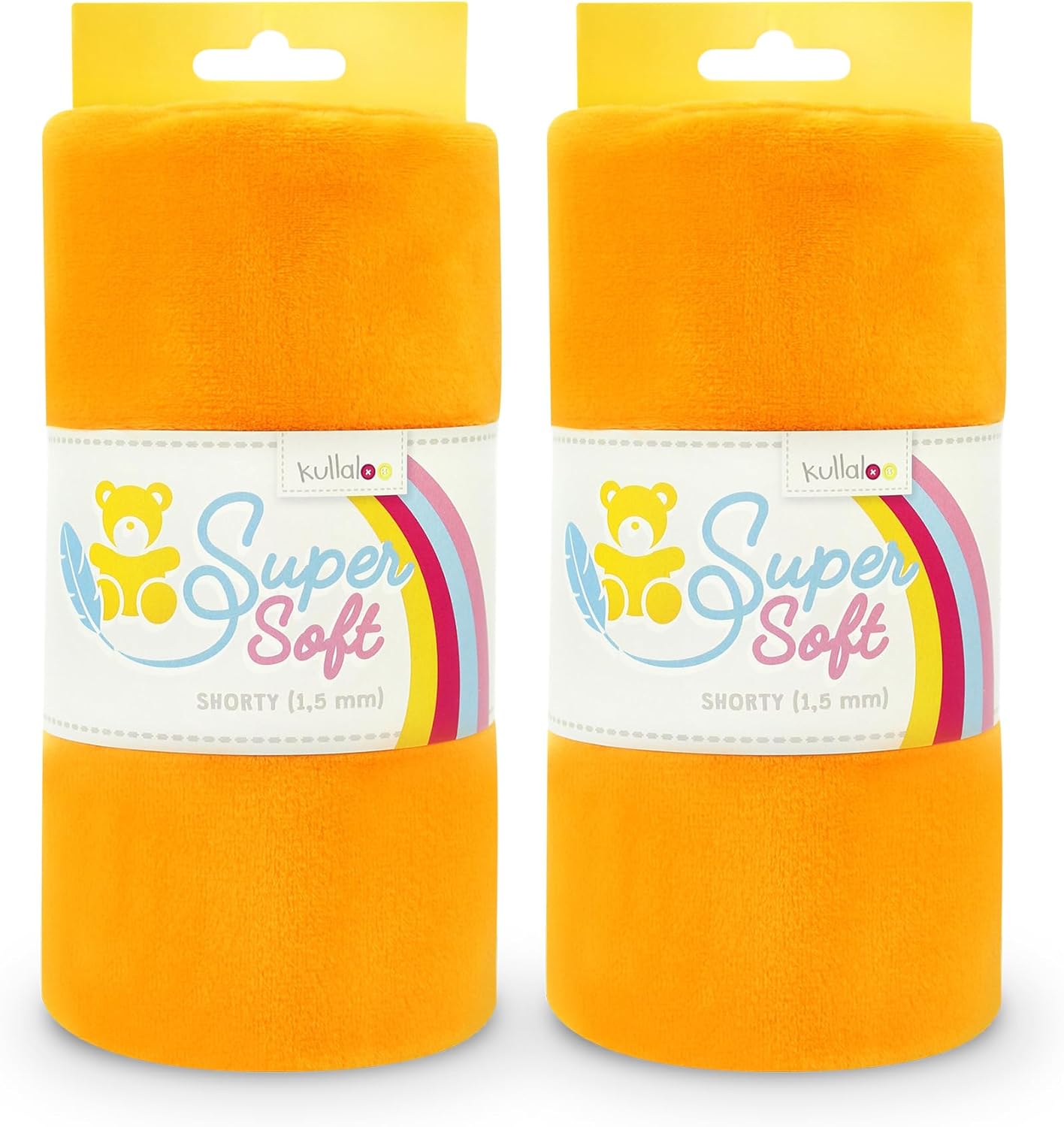 kullaloo Plush Fabric | Solid Orange Minky Fabric for Sewing (Pack of 2) | Super Soft Cuddle Material | 39.5x29.5 | Plushies, Baby Blankets, Pillows, Dog Beds, Cat Beds, Baby Accessories, Apparel