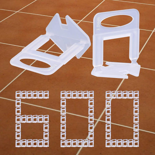 600 PCS Tile Leveling System Clips 1/8''(3mm) 600-Piece Tiles Leveler Spacers Tool for Professional Ceramic Tile and Stone Installation