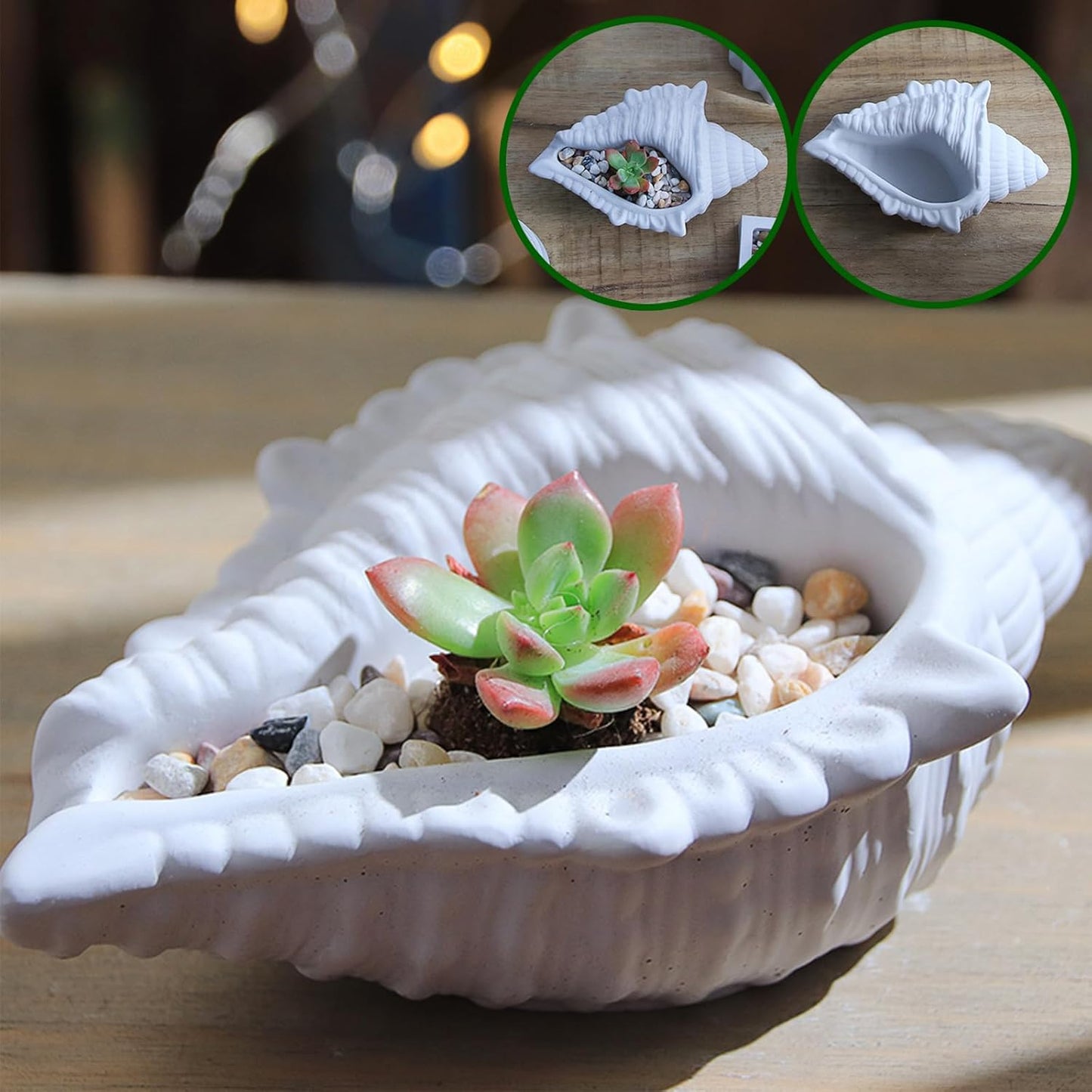 Wehous Large Conch Silicone Mold Unique Conch Shaped Tray Resin Concrete Mold 3D Candle Vessels Trinket Holder Container Epoxy Mold Marine Shell Storage Tray Casting Clay Craft Mould DIY Home Decor