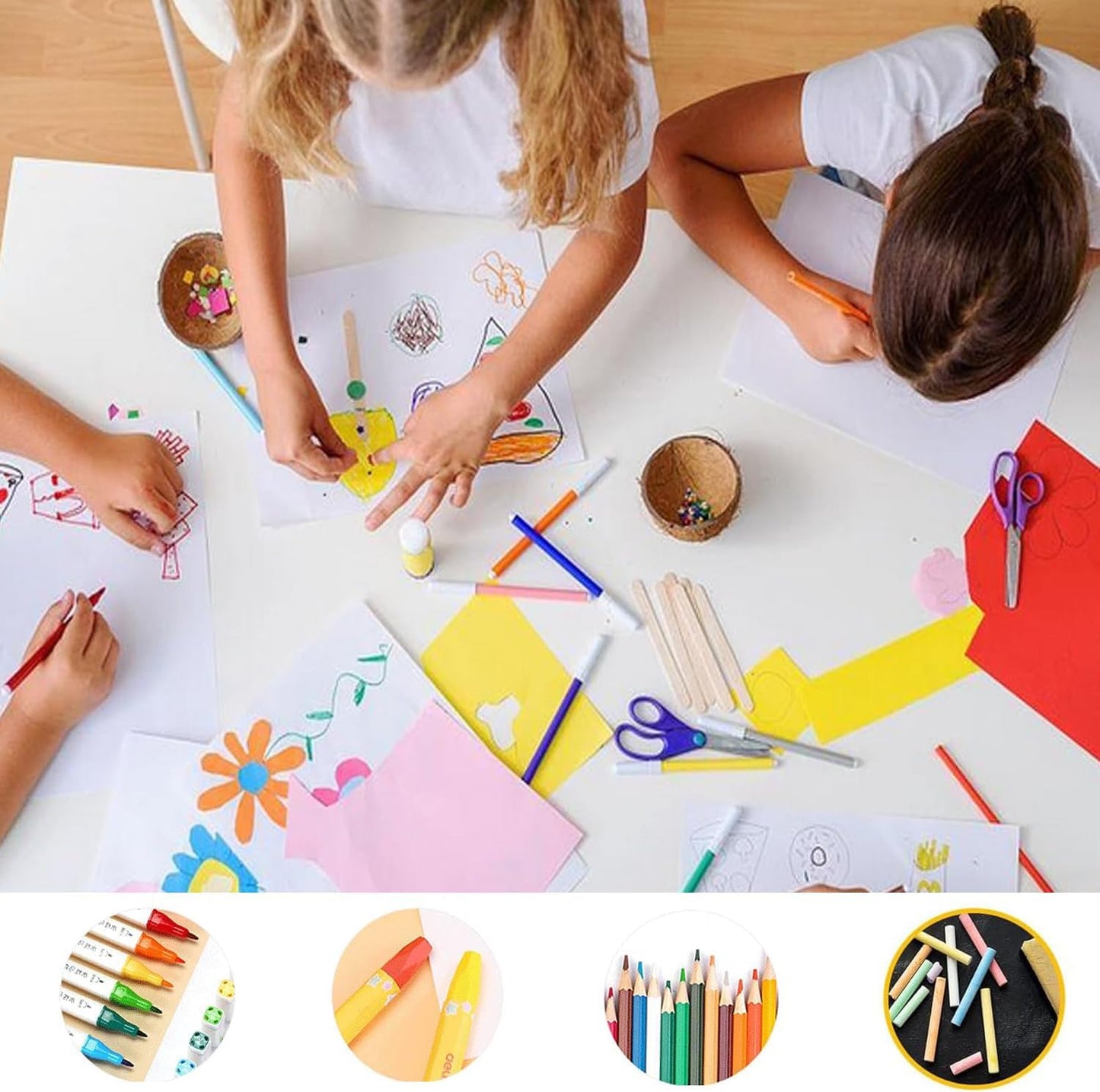 Sketch Drawing Paper 12 * 17in & 8.5 * 11in Art Craft Paper for Kids, School Easel Arts Supplies, White Coloring Doodle Paper 200 Sheets