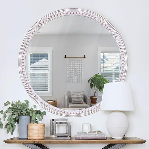 30 Inch Rustic Farmhouse Round Mirror - Image 2