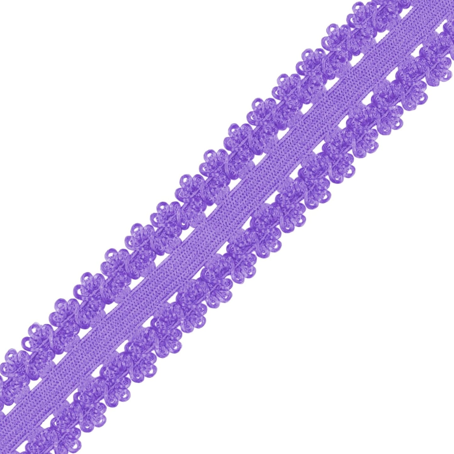 Mandala Crafts Purple Stretch Lace Soft Elastic Trim Roll - 55 Yards 1 Inch Wide Stretchy Frilly Picot Ribbon for Sewing Lingerie, Headbands, Underwear, and Crafts