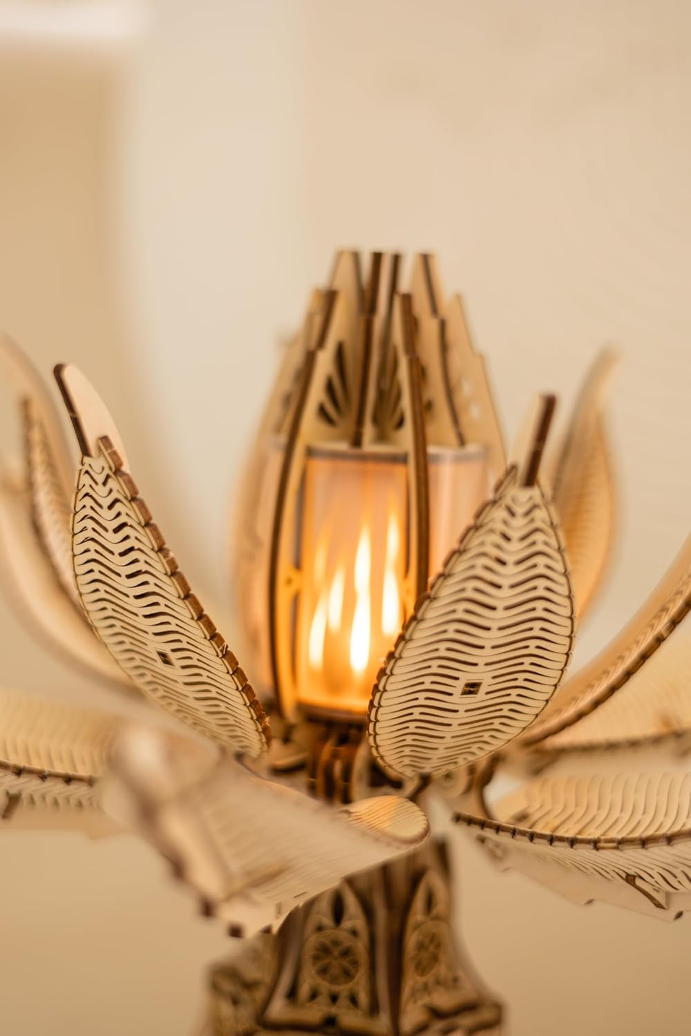 Wood Trick Fiery Bloom Luminous LED 3D Wooden Puzzles for Adults to Build - Interactive Mechanical Movement - Engineering DIY Project Mechanical 3D Puzzle Model Kits for Adults