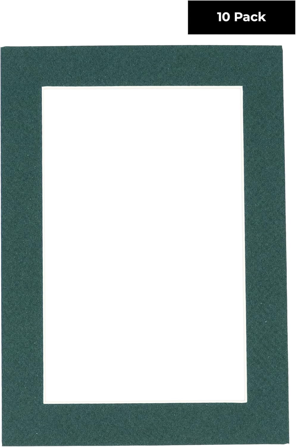 Pack of Ten Acid Free 8.5x11 Mats Bevel Cut for 7x9 Photos - Forest Green Precut Matboards With Backing Boards and Self Seal Photo Mat Bags For Pictures, Photos, Framing - 4-ply Thickness