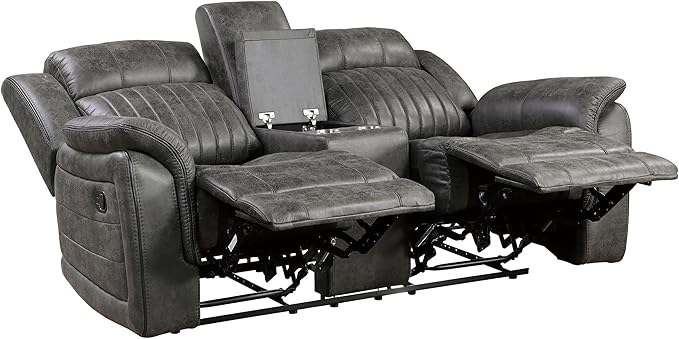 Lexicon Recliner Living Room Set, Home Theater Seating, Manual Polished - Image 8