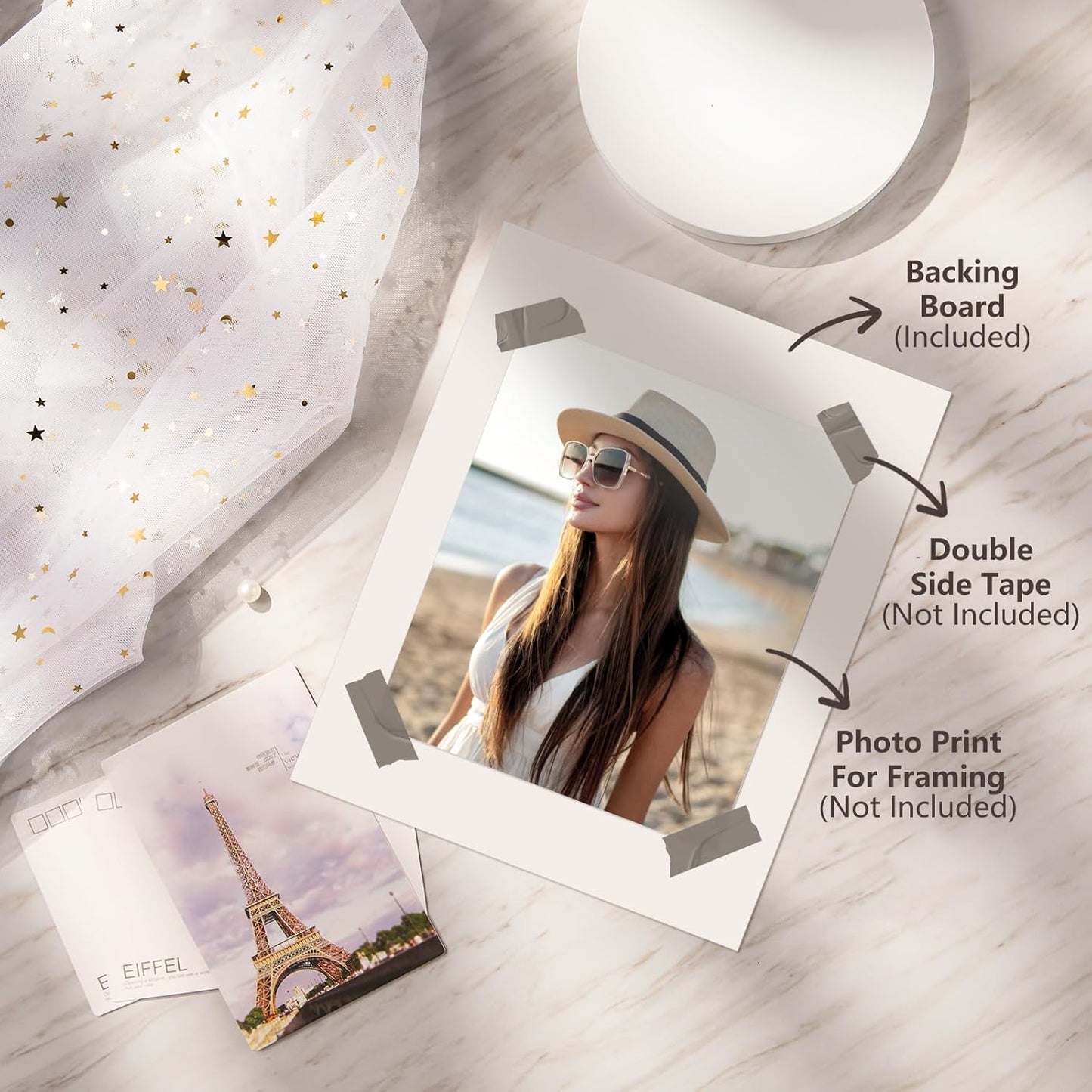 Egofine 14 Pack Mat Board, 8x10 Backing Board, Acid Free White Uncut Mat Board for Photos, Pictures, Frames, Artworks and Paints