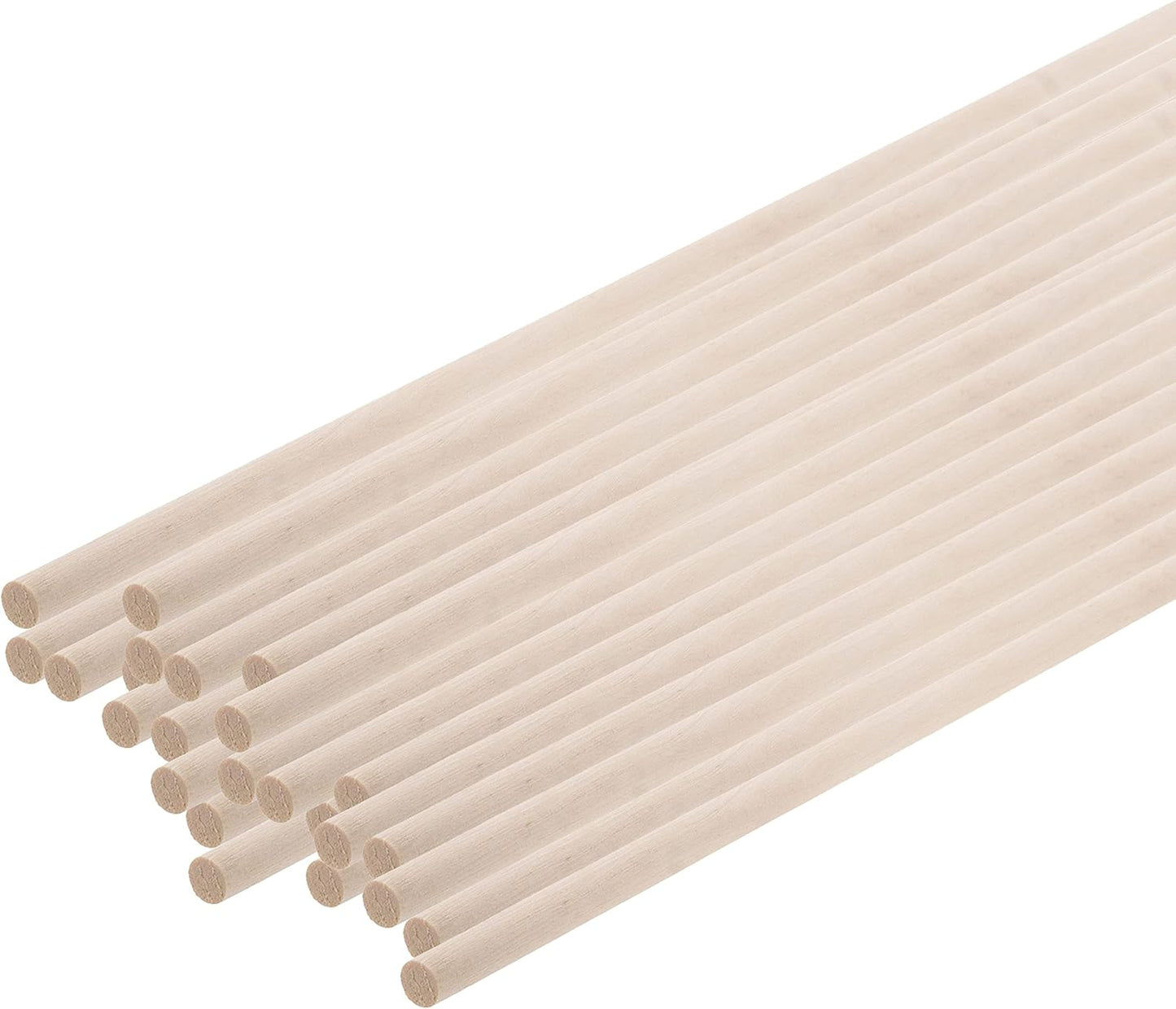 Mandala Crafts Wood Sticks Wooden Dowel Rods 24 Inches Wooden Sticks for Crafts Sticks Macrame Dowels - 50 Unfinished Wood Dowels 1/4 Inch Cake Dowels for Tiered Cakes