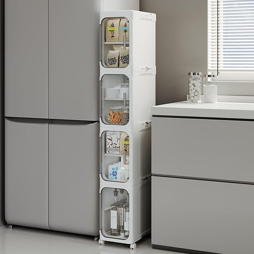 4-Tier Tall Narrow Storage Cabinet, Slim Bathroom Storage Cabinet by Lifelongpal