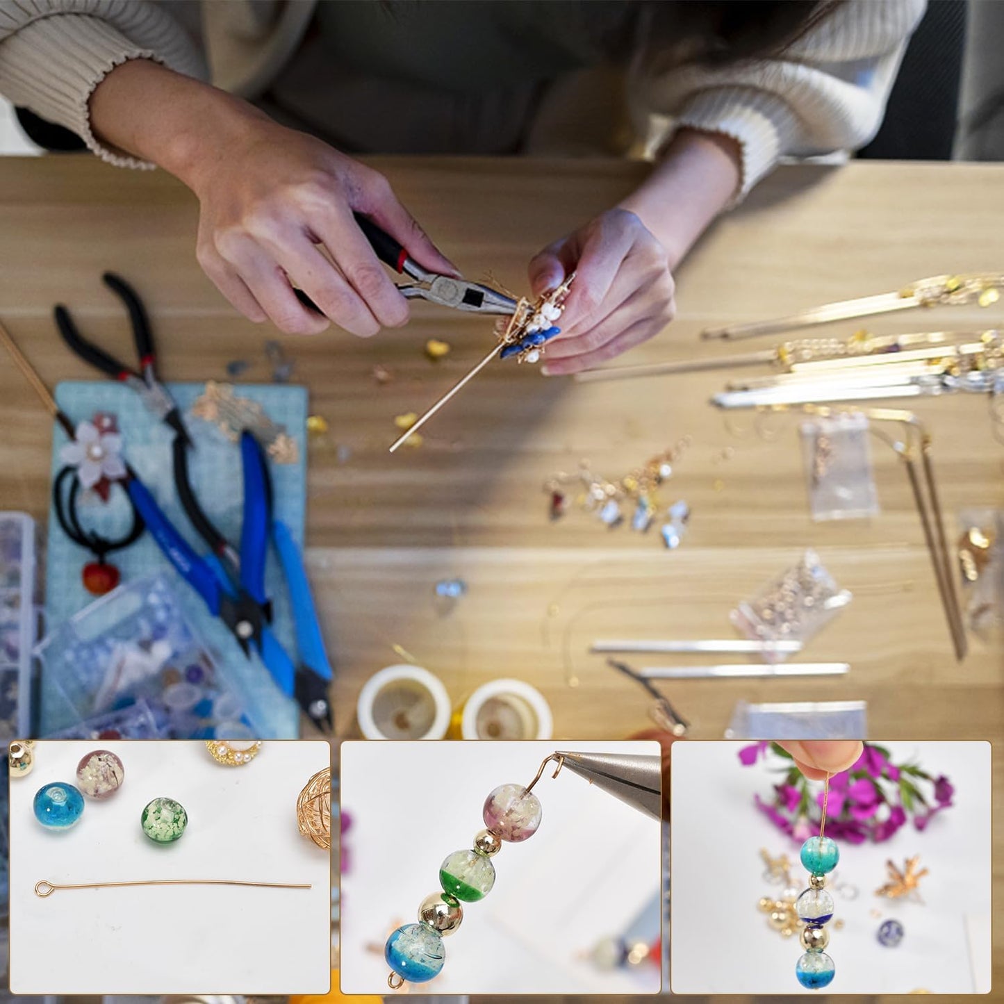 100pcs Silver Filled Flat Head Pins Non Tarnish Craft Earring Bracelet Jewelry Making Accessories Supplies (50mm (1.96in), Silver-Flat Head Pin)