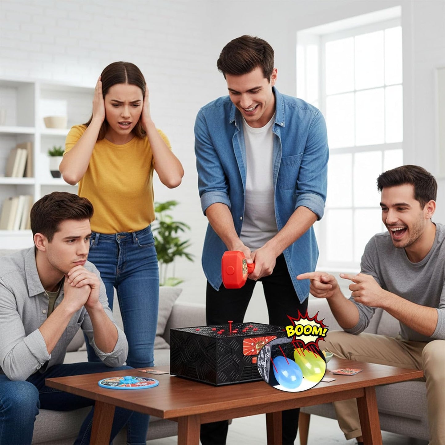 LovesTown Balloon Pop Game, Blast Box Board Games for Family Night Juegos De Mesa Birthday Gifts Party Supplies for Adults and Kids