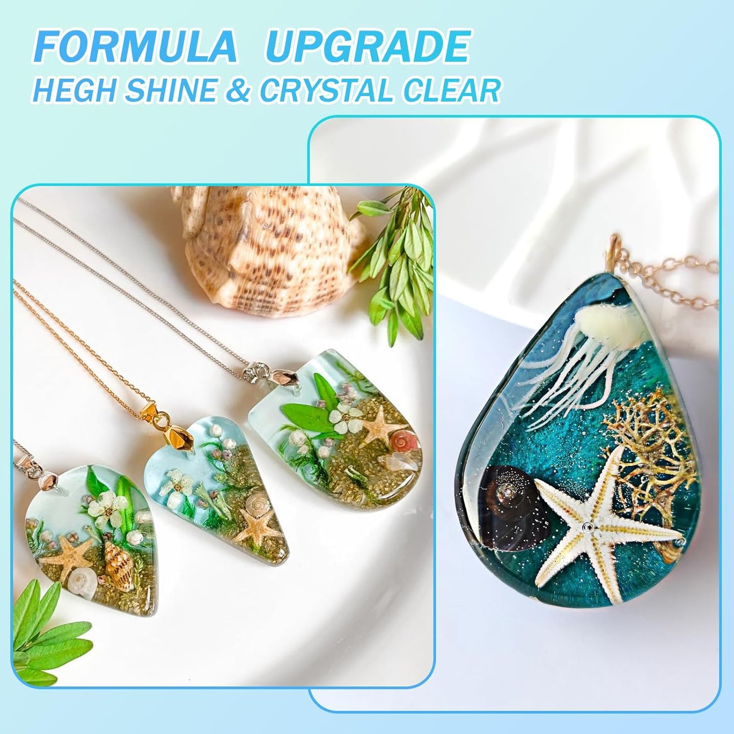 KISREL UV Resin 500g-Upgraded UV Resin Kit, Hard Type Crystal Clear Ultraviolet Curing UV Epoxy Resin for Craft Jewelry Making