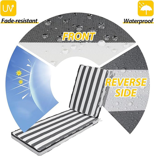 AAAAAcessories Outdoor Chaise Lounge Cushions, Waterproof Patio Furniture - Image 2