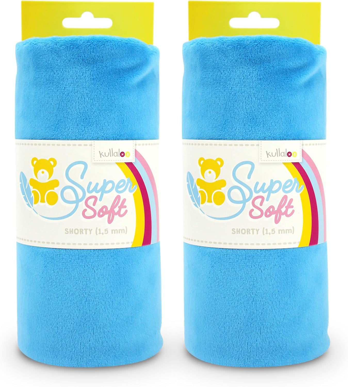 kullaloo Plush Fabric | Solid Blue Minky Fabric for Sewing (Pack of 2) | Super Soft Cuddle Material | 39.5x29.5 | Plushies, Baby Blankets, Pillows, Dog Beds, Cat Beds, Baby Accessories, Apparel