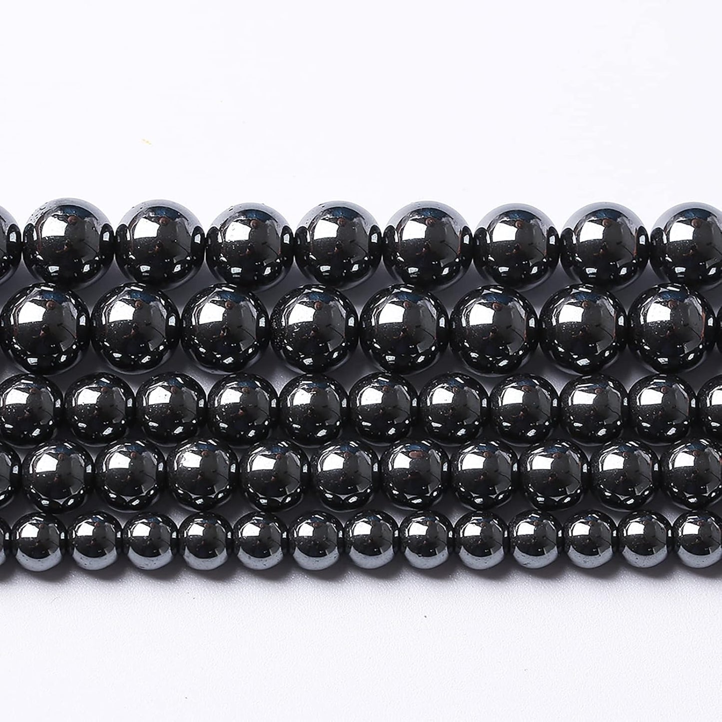 36pcs 12mm AAA Black Hematite Beads Crystal Energy Stone Healing Power Natural Stone Gemstone Round Loose Beads for Jewelry Making DIY Bracelets