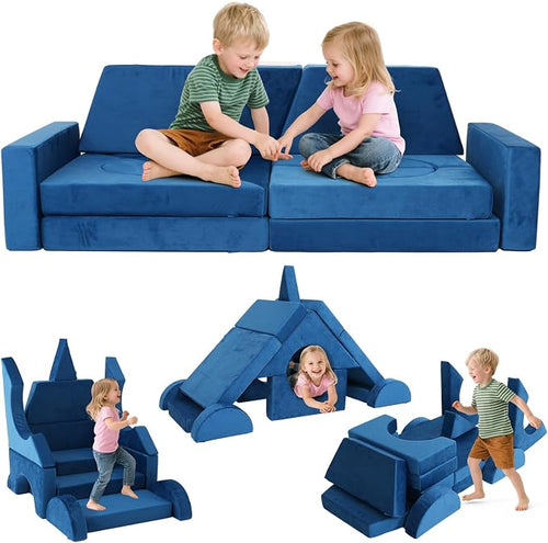 15 Pcs Modular Kids Play Couch, Toddler Couches That Fold Out, Plush Foam Chair by VIXLONOutdoorSlowTime