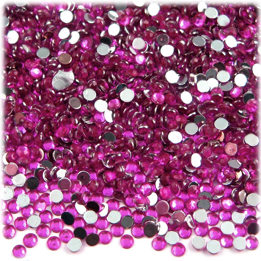 The Crafts Outlet 1,440pc Rhinestones Round 3mm (10ss) Flatback Devil Red Wine