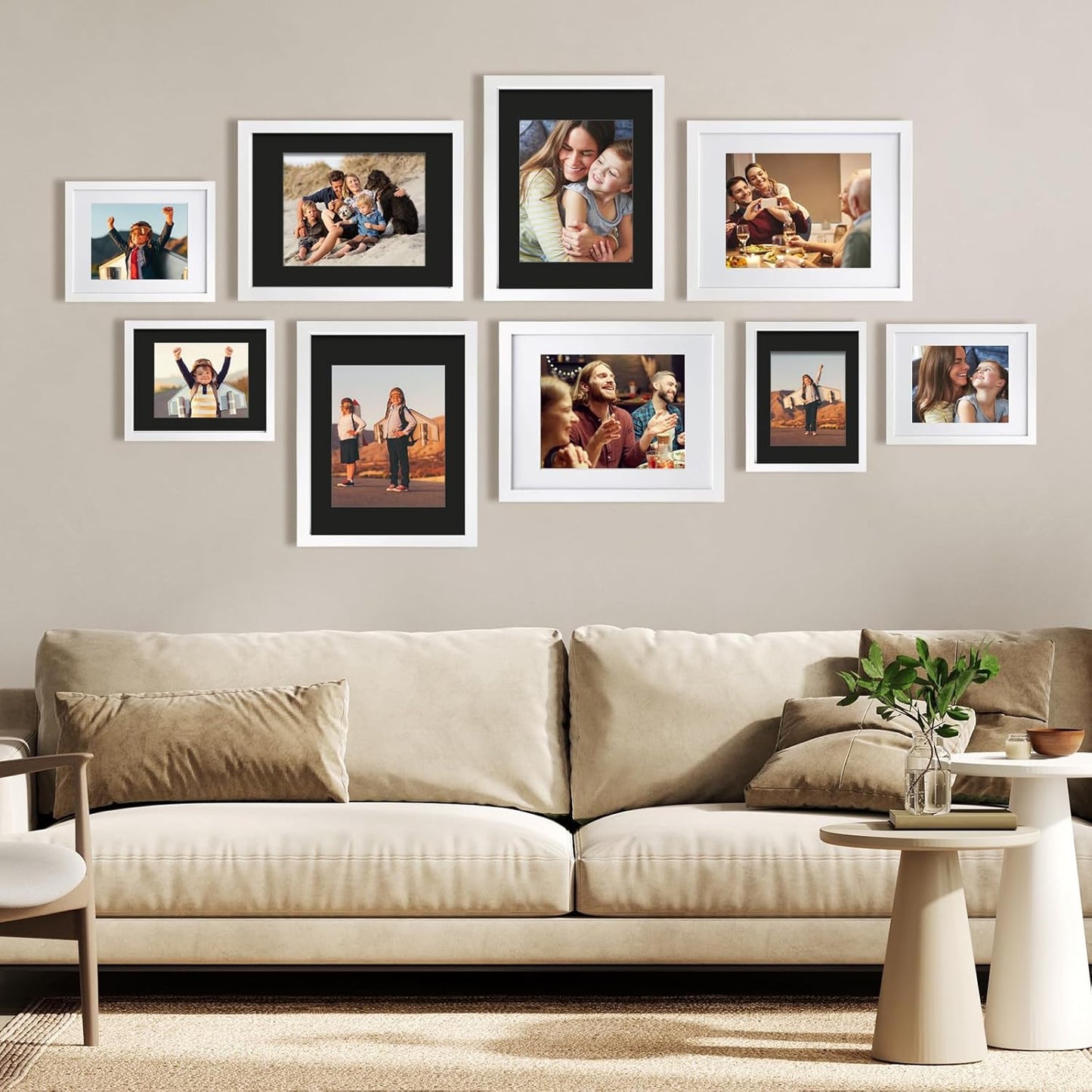 Egofine 11x14 Black Picture Mats Pack of 14, Frame Mattes for 8x10 Pictures, Acid Free, 1.2mm Thickness, with Core Bevel Cut