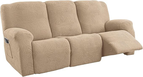 5-Piece Recliner Sofa Covers, Stretch Geometric Strokes Jacquard Recliner Sofa by Unknown