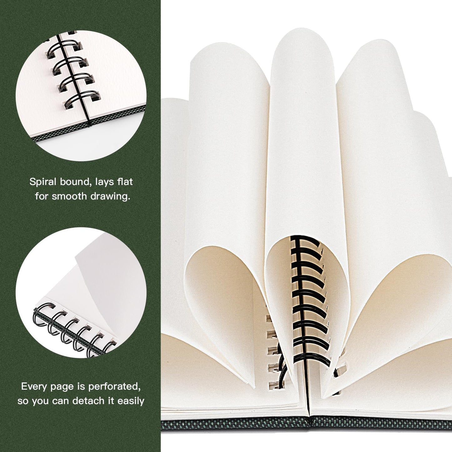 Watercolor Paper Pad, Fuumuui 5.5 * 8.5 inch 100% Cotton Paper (20 Sheets, 140lb/300g), Spiral Bound for Painting, Drawing, Art Journaling, Professional Artist Quality