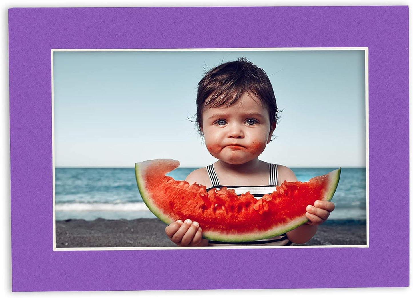 8x10 Mat Bevel Cut for 5.5x8.5 Photos - Acid Free Purple Precut Matboard - For Pictures, Photos, Framing - 4-ply Thickness