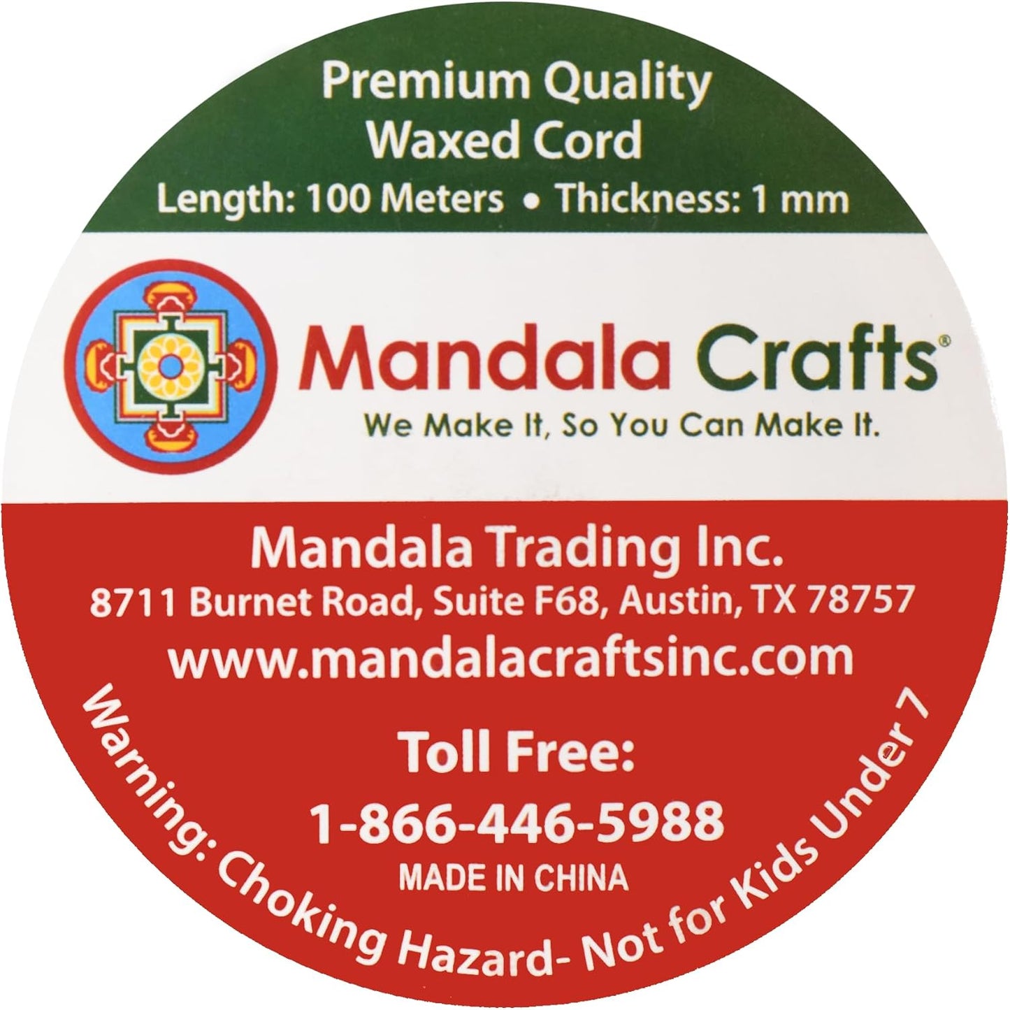 Mandala Crafts 1mm 109 Yards Deep Sky Blue Cotton Waxed Cord for Jewelry Making Bracelet Cord Waxed String - Beading String Thread Jewelry Cords for Necklaces String