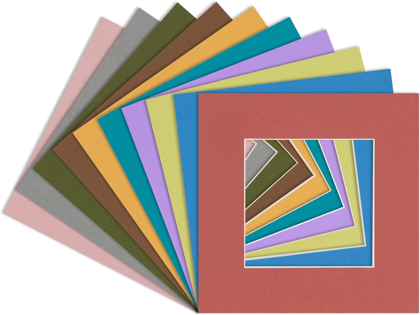 5x7 Mat for 8.5x11 Frame - Precut Mat Board Acid-Free Mixed Colors 5x7 Photo Matte For a 8.5x11 Picture Frame, Premium Matboard for Family Photos, Show Kits, Art, Picture Framing, Pack of 10 Mats