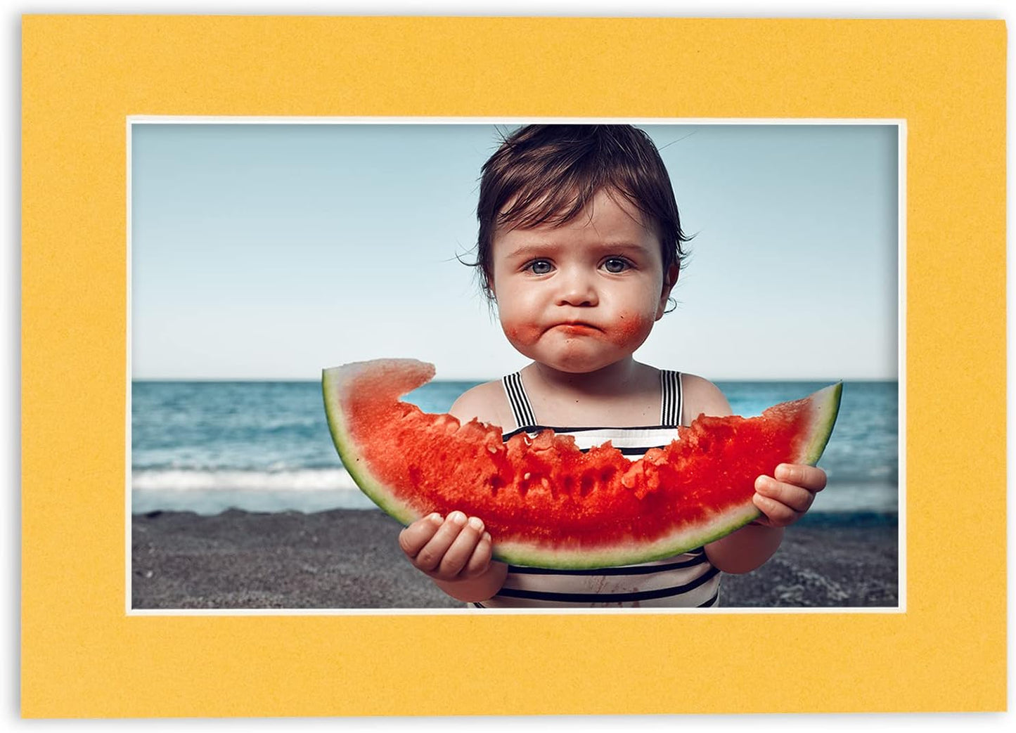 8x10 Mat Bevel Cut for 5x8 Photos - Acid Free Topaz Orange Precut Matboard - For Pictures, Photos, Framing - 4-ply Thickness